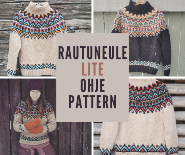 Rautuneule Lite ohje / knit pattern (FI, EN/US) - Villahullu