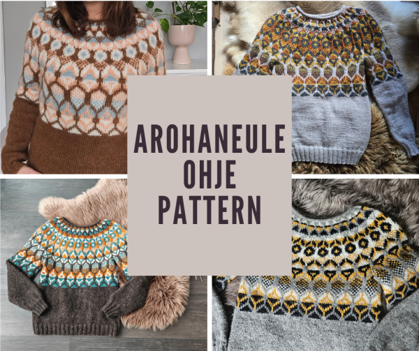 Arohaneule ohje / knit pattern (FI, EN/US, DE, NO, SE)